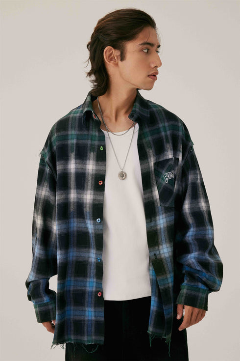 Ghost Face Long Sleeve Plaid Shirt