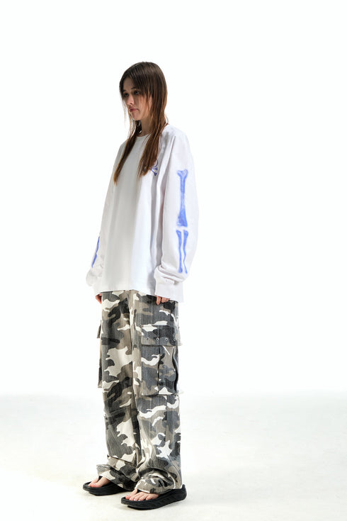 BEASTER Ghost Face Fun Print Casual Sweatshirt