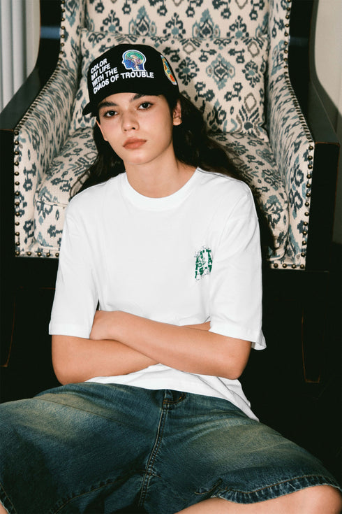 Letter Round Neck T-shirt 230g Heavy Cotton