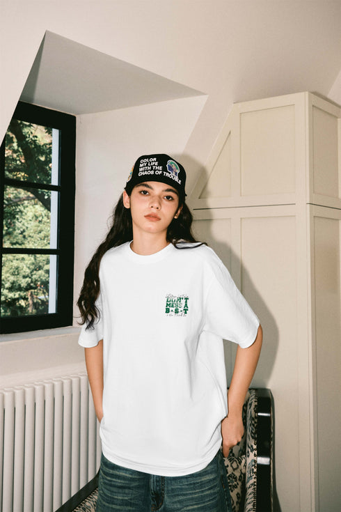 Letter Round Neck T-shirt 230g Heavy Cotton