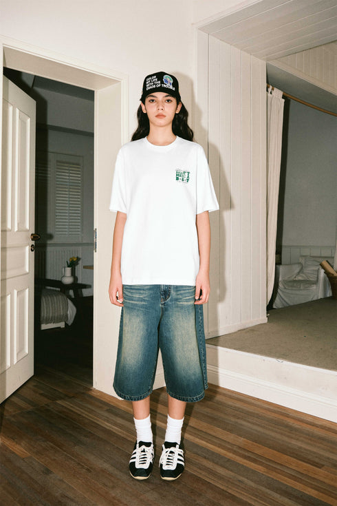 Letter Round Neck T-shirt 230g Heavy Cotton