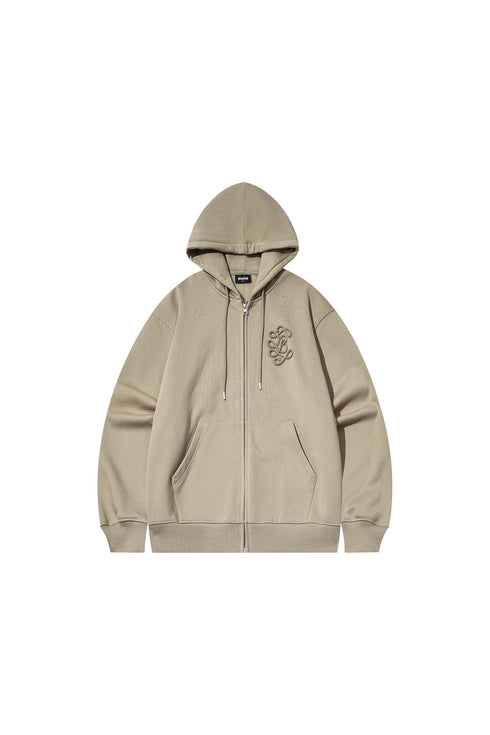 Hemp Rope Embroidered Hooded Knitted Cardigan