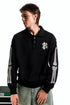 BEASTER Embroidered Pattern Long-sleeved Polo Shirt