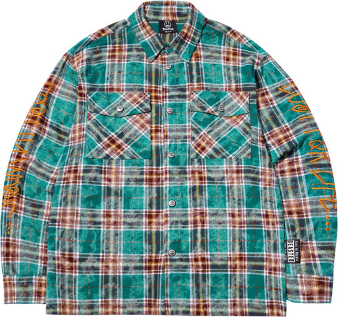 BEASTER Washed Haze Plaid Shirt
