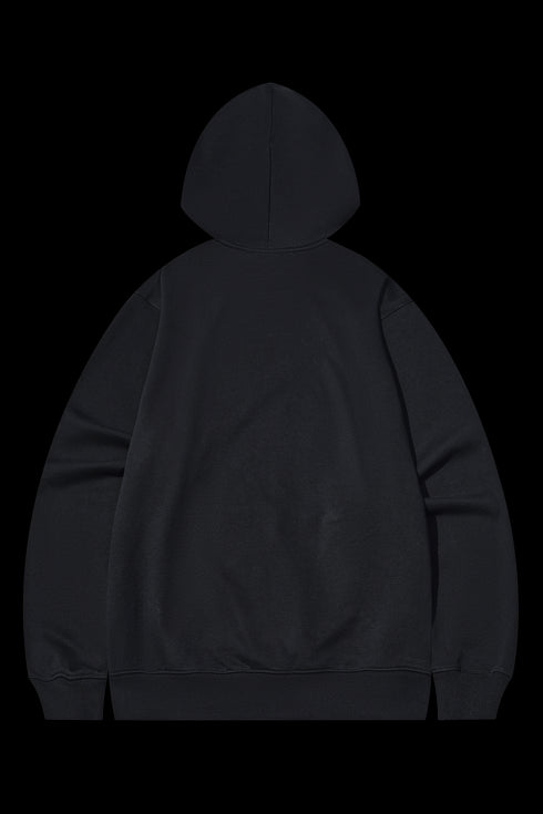 Flocked Heavy Cotton Hooded Knit Cardigan