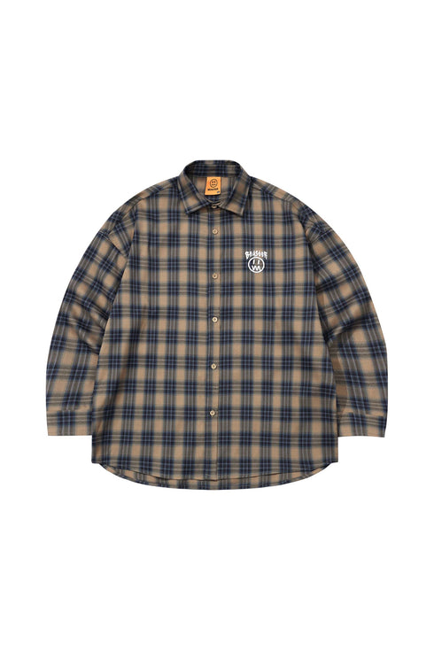 Ghost Face Graffiti Handwriting Plaid Shirt