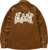 BEASTER Corduroy Shirt Gorgeous Gold Mine Letter Embroidered Jacket