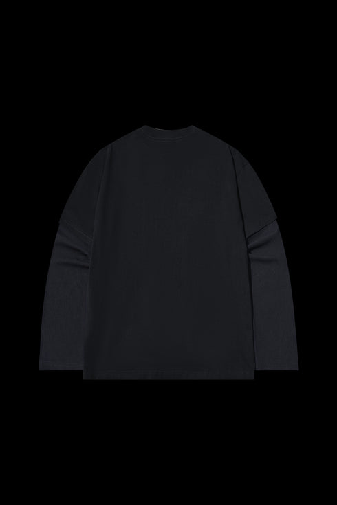 Fake Two-piece Trendy Printed T-shirt