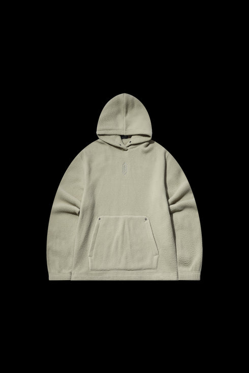 Metal Logo Faux Lambswool Hoodie