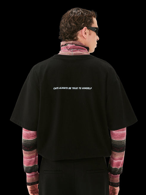 Kitty Letter Cartoon Print T-shirt - PSYLOS 1, Kitty Letter Cartoon Print T-shirt, T-Shirt, BEASTER, PSYLOS 1