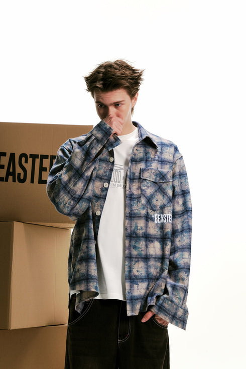 BEASTER Three-dimensional Embroidered Logo Long-sleeved Shirt