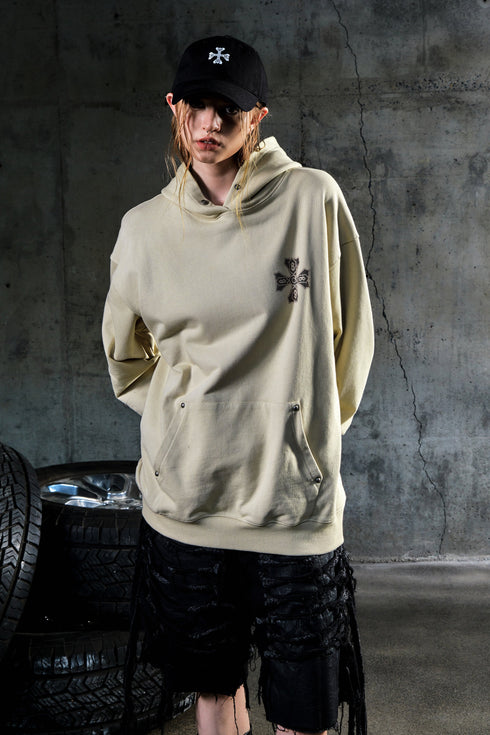 Flocked Printed Hoodie