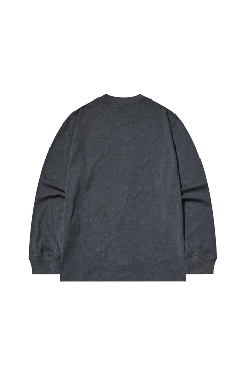 White Ink Printed Logo Long Sleeve Sweatshirt-Dark Grey