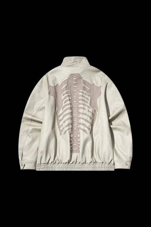 Beaster Embroidered Vintage Casual Leather Jacket