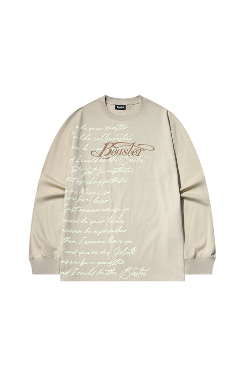 Print Long-sleeved T-shirt-Khaki