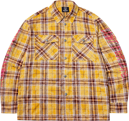 BEASTER Washed Haze Plaid Shirt
