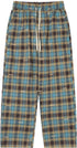Embroidered Plaid Pants Vintage Straight Trousers