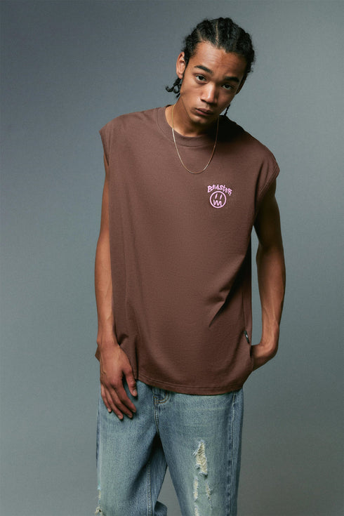 Embroidered Heavyweight Sports Vest Men's Sleeveless T-Shirt