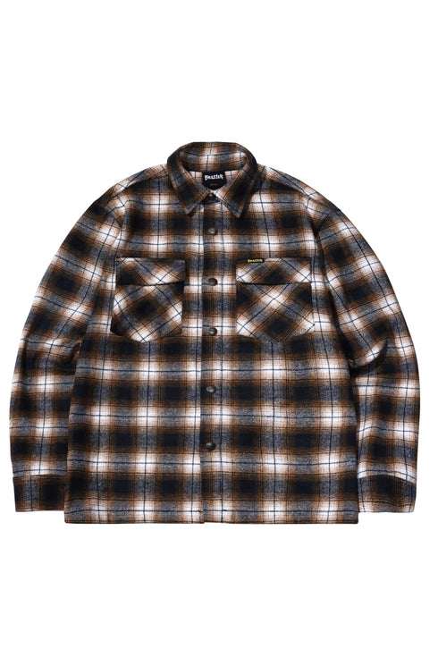 Applique Plaid Shirt Jacket