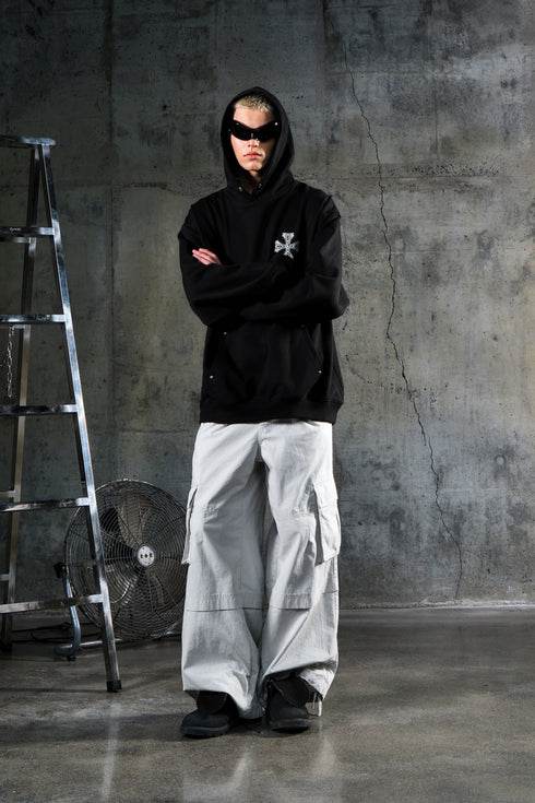 Flocked Printed Hoodie