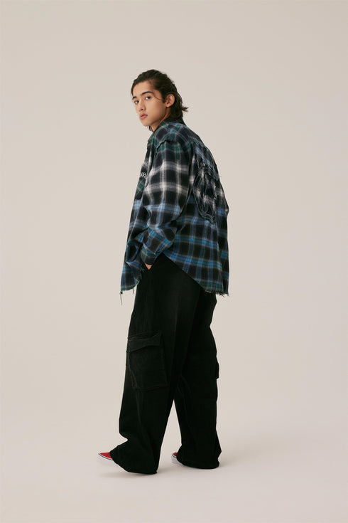 Ghost Face Long Sleeve Plaid Shirt