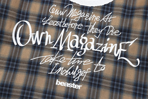 Ghost Face Graffiti Handwriting Plaid Shirt