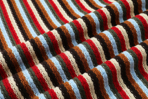 BEASTER Striped Button Knitted Retro Lazy Polo Shirt