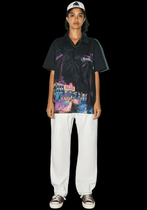 American Hawaiian Cotton Printed Casual Stand Collar T-Shirt - PSYLOS 1, American Hawaiian Cotton Printed Casual Stand Collar T-Shirt, T-Shirt, BEASTER, PSYLOS 1