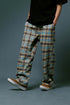 Embroidered Plaid Pants Vintage Straight Trousers